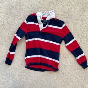 Ralph Lauren ruby shirt with red, white, and blue stripes, size 5